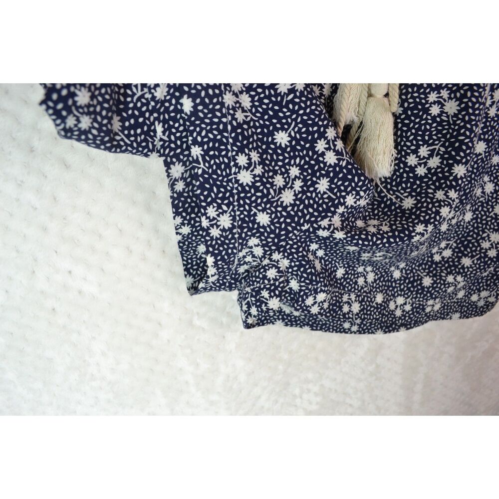 Ellison Women's Large Blue Floral 3/4 Sleeve One Piece Romper - Picture 13 of 13